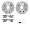 6612-31271 Brake Rotors w/5000 Euro Ceramic Brake Pads Kit with Hardware, 2006-2015 BMW, Position: Rear - image 1