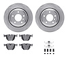 6612-31276 Brake Rotors w/5000 Euro Ceramic Brake Pads Kit with Hardware, 2006-2010 BMW, Position: Rear - image 1
