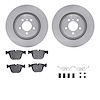 6612-31297 Brake Rotors w/5000 Euro Ceramic Brake Pads Kit with Hardware, 2007-2008 BMW, Position: Rear - image 1