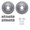 6612-31301 Brake Rotors w/5000 Euro Ceramic Brake Pads Kit with Hardware, 2006-2013 BMW, Position: Front - image 1