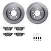 6612-31306 Brake Rotors w/5000 Euro Ceramic Brake Pads Kit with Hardware, 2008-2013 BMW, Position: Rear - image 1