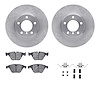 6612-31313 Brake Rotors w/5000 Euro Ceramic Brake Pads Kit with Hardware, 2007-2015 BMW, Position: Front - image 1