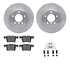6612-31314 Brake Rotors w/5000 Euro Ceramic Brake Pads Kit with Hardware, 2012-2021 BMW, Position: Front - image 1