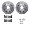 6612-31318 Brake Rotors w/5000 Euro Ceramic Brake Pads Kit with Hardware, 2008-2013 BMW, Position: Rear - image 1
