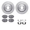 6612-31330 Brake Rotors w/5000 Euro Ceramic Brake Pads Kit with Hardware, 2016-2019 BMW, Position: Rear - image 1