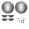 6612-31334 Brake Rotors w/5000 Euro Ceramic Brake Pads Kit with Hardware, 2009-2016 BMW, Position: Front - image 1
