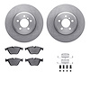 6612-31342 Brake Rotors w/5000 Euro Ceramic Brake Pads Kit with Hardware, 2011-2019 BMW, Position: Front - image 1