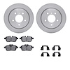 6612-31346 Brake Rotors w/5000 Euro Ceramic Brake Pads Kit with Hardware, 2009-2016 BMW, Position: Rear - image 1