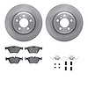 6612-31356 Brake Rotors w/5000 Euro Ceramic Brake Pads Kit with Hardware, 2011-2016 BMW, Position: Front - image 1