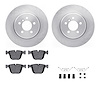 6612-31371 Brake Rotors w/5000 Euro Ceramic Brake Pads Kit with Hardware, 2010-2017 BMW, Position: Rear - image 1