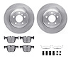 6612-31387 Brake Rotors w/5000 Euro Ceramic Brake Pads Kit with Hardware, 2012-2020 BMW, Position: Rear - image 1