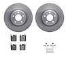 6612-31400 Brake Rotors w/5000 Euro Ceramic Brake Pads Kit with Hardware, 2012-2020 BMW, Position: Rear - image 1