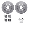 6612-31404 Brake Rotors w/5000 Euro Ceramic Brake Pads Kit with Hardware, 2013-2021 BMW, Position: Rear - image 1