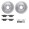 6612-31408 Brake Rotors w/5000 Euro Ceramic Brake Pads Kit with Hardware, 2013-2020 BMW, Position: Rear