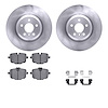 6612-31419 Brake Rotors w/5000 Euro Ceramic Brake Pads Kit with Hardware, Fits Select BMW, Position: Rear - image 1