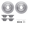 6612-31442 Brake Rotors w/5000 Euro Ceramic Brake Pads Kit with Hardware, 2002-2006 BMW, Position: Rear - image 1