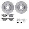 6612-31457 Brake Rotors w/5000 Euro Ceramic Brake Pads Kit with Hardware, 2007-2018 BMW, Position: Front - image 1