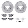 6612-31465 Brake Rotors w/5000 Euro Ceramic Brake Pads Kit with Hardware, 2007-2019 BMW, Position: Front - image 1
