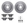 6612-31473 Brake Rotors w/5000 Euro Ceramic Brake Pads Kit with Hardware, 2010-2014 BMW, Position: Rear - image 1