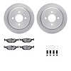 6612-31496 Brake Rotors w/5000 Euro Ceramic Brake Pads Kit with Hardware, 1988-1990 BMW, Position: Rear - image 1