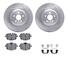 6612-31500 Brake Rotors w/5000 Euro Ceramic Brake Pads Kit with Hardware, 2016-2020 BMW, Position: Rear - image 1