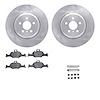 6612-31508 Brake Rotors w/5000 Euro Ceramic Brake Pads Kit with Hardware, Fits Select BMW, Position: Front - image 1