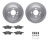 6612-32000 Brake Rotors w/5000 Euro Ceramic Brake Pads Kit with Hardware, 2002-2008 Mini, Position: Rear - image 1