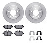 6612-32049 Brake Rotors w/5000 Euro Ceramic Brake Pads Kit with Hardware, 2013-2016 Mini, Position: Rear - image 1