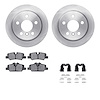 6612-32053 Brake Rotors w/5000 Euro Ceramic Brake Pads Kit with Hardware, Fits Select Mini, Position: Rear - image 1