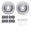 6612-39002 Brake Rotors w/5000 Euro Ceramic Brake Pads Kit with Hardware, Fits Select Mopar, Position: Front - image 1