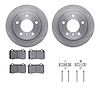 6612-39005 Brake Rotors w/5000 Euro Ceramic Brake Pads Kit with Hardware, Fits Select Mopar, Position: Rear - image 1