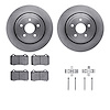 6612-42022 Brake Rotors w/5000 Euro Ceramic Brake Pads Kit with Hardware, Fits Select Mopar, Position: Rear - image 1