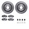 6612-42045 Brake Rotors w/5000 Euro Ceramic Brake Pads Kit with Hardware, 2011-2012 Mopar, Position: Front - image 1
