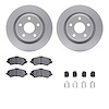 6612-42053 Brake Rotors w/5000 Euro Ceramic Brake Pads Kit with Hardware, 2012-2018 Mopar, Position: Front - image 1