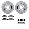 6612-42057 Brake Rotors w/5000 Euro Ceramic Brake Pads Kit with Hardware, Fits Select Mopar, Position: Front - image 1
