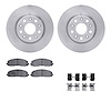 6612-42061 Brake Rotors w/5000 Euro Ceramic Brake Pads Kit with Hardware, Fits Select Mopar, Position: Front - image 1