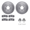 6612-45003 Brake Rotors w/5000 Euro Ceramic Brake Pads Kit with Hardware, 2006-2010 GM, Position: Rear - image 1