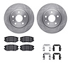 6612-45011 Brake Rotors w/5000 Euro Ceramic Brake Pads Kit with Hardware, 2011-2016 GM, Position: Front - image 1