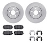 6612-45022 Brake Rotors w/5000 Euro Ceramic Brake Pads Kit with Hardware, 2010-2020 GM, Position: Front - image 1
