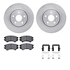 6612-45023 Brake Rotors w/5000 Euro Ceramic Brake Pads Kit with Hardware, 2010-2015 GM, Position: Front - image 1