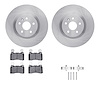 6612-45034 Brake Rotors w/5000 Euro Ceramic Brake Pads Kit with Hardware, 2010-2015 GM, Position: Front - image 1