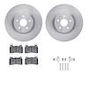 6612-45035 Brake Rotors w/5000 Euro Ceramic Brake Pads Kit with Hardware, 2014-2017 GM, Position: Front - image 1