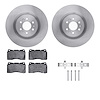 6612-46017 Brake Rotors w/5000 Euro Ceramic Brake Pads Kit with Hardware, 2004-2011 GM, Position: Front - image 1