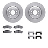 6612-46025 Brake Rotors w/5000 Euro Ceramic Brake Pads Kit with Hardware, 2004-2008 GM, Position: Front - image 1