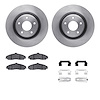 6612-46032 Brake Rotors w/5000 Euro Ceramic Brake Pads Kit with Hardware, 2010-2013 GM, Position: Front - image 1