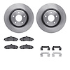 6612-46033 Brake Rotors w/5000 Euro Ceramic Brake Pads Kit with Hardware, 2005-2009 GM, Position: Front - image 1