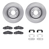 6612-46038 Brake Rotors w/5000 Euro Ceramic Brake Pads Kit with Hardware, 2010-2013 GM, Position: Front - image 1