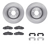 6612-46039 Brake Rotors w/5000 Euro Ceramic Brake Pads Kit with Hardware, 2005-2009 GM, Position: Front - image 1