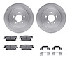 6612-46043 Brake Rotors w/5000 Euro Ceramic Brake Pads Kit with Hardware, 2005-2011 GM, Position: Rear - image 1