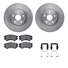 6612-46059 Brake Rotors w/5000 Euro Ceramic Brake Pads Kit with Hardware, 2011-2017 GM, Position: Front - image 1